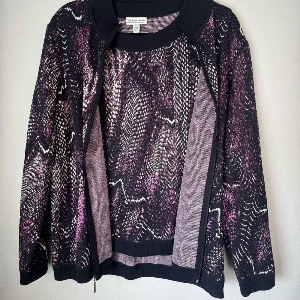 St. John Sport Knit Twin Set Cardigan and Matching Shell - Picture 5 of 8